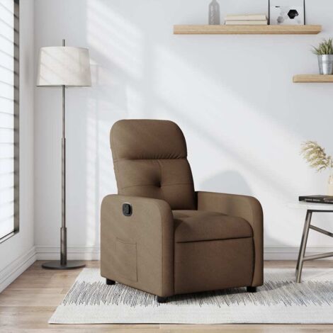 Fauteuil inclinable-Chaise de relaxation-Fauteuil Relax Marron Tissu 416310