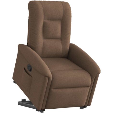 Fauteuil inclinable-Chaise de relaxation-Fauteuil Relax Marron Tissu 486603