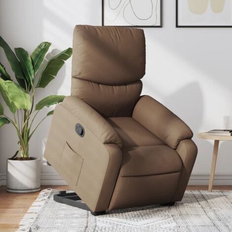 Fauteuil inclinable-Chaise de relaxation-Fauteuil Relax Marron Tissu 774411