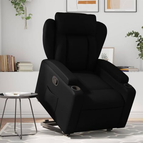 Fauteuil inclinable-Chaise de relaxation-Fauteuil Relax Noir Similicuir 152771