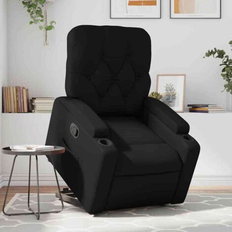 Fauteuil inclinable-Chaise de relaxation-Fauteuil Relax Noir Similicuir 226736