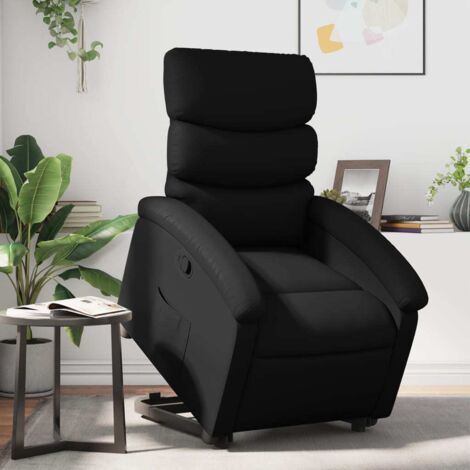 Fauteuil inclinable-Chaise de relaxation-Fauteuil Relax Noir Similicuir 265607