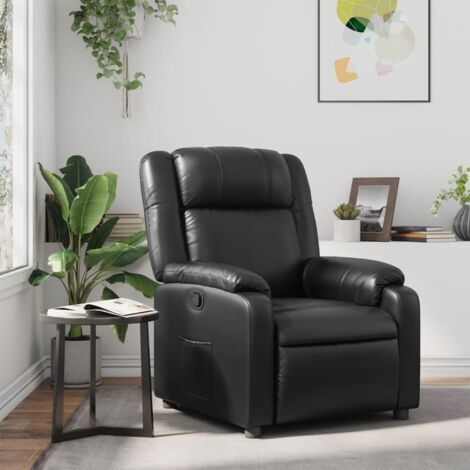 Fauteuil inclinable-Chaise de relaxation-Fauteuil Relax Noir Similicuir 325460