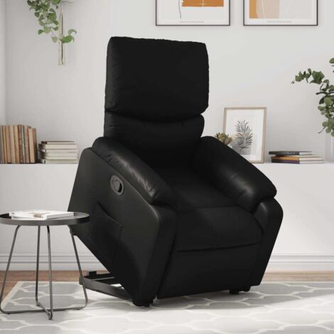 Fauteuil inclinable-Chaise de relaxation-Fauteuil Relax Noir Similicuir 704788