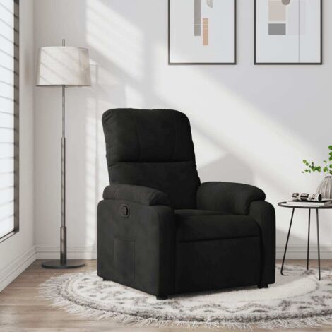 Fauteuil inclinable-Chaise de relaxation-Fauteuil Relax noir tissu microfibre 842768