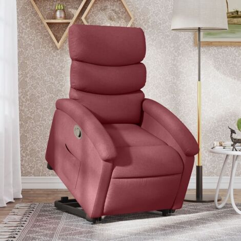 Fauteuil inclinable-Chaise de relaxation-Fauteuil Relax rouge bordeaux tissu 277608