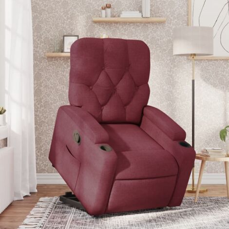 Fauteuil inclinable-Chaise de relaxation-Fauteuil Relax rouge bordeaux tissu 647932