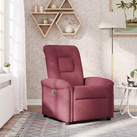 Fauteuil inclinable-Chaise de relaxation-Fauteuil Relax Rouge bordeaux Tissu 897329