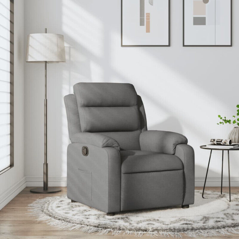 Vidaxl - Fauteuil inclinable Gris foncé Tissu