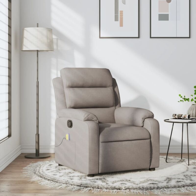 Vidaxl - Fauteuil de massage inclinable Taupe Tissu