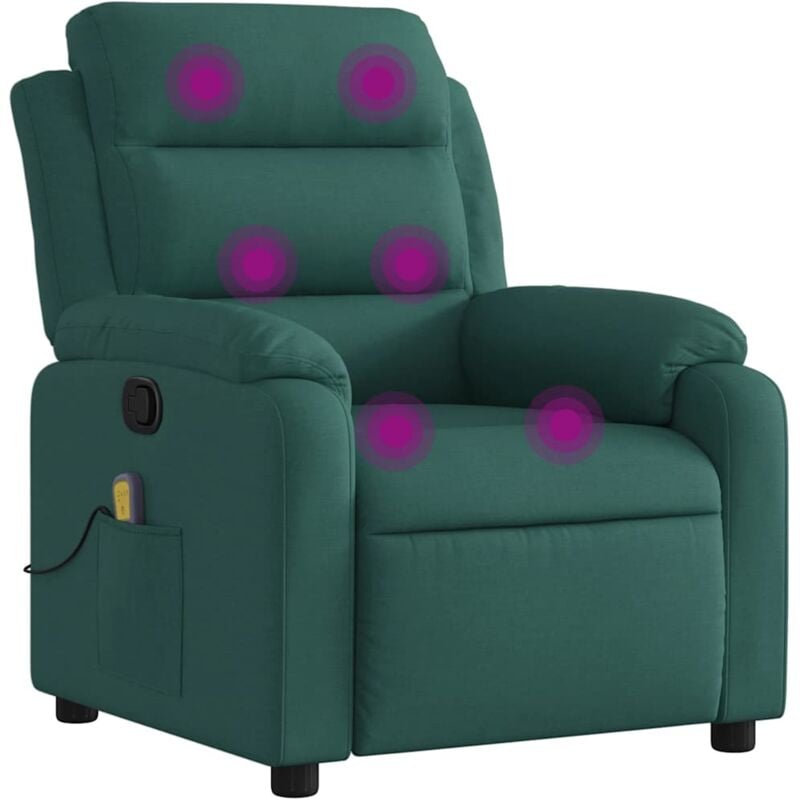 Vidaxl - Fauteuil de massage inclinable Vert foncé Tissu