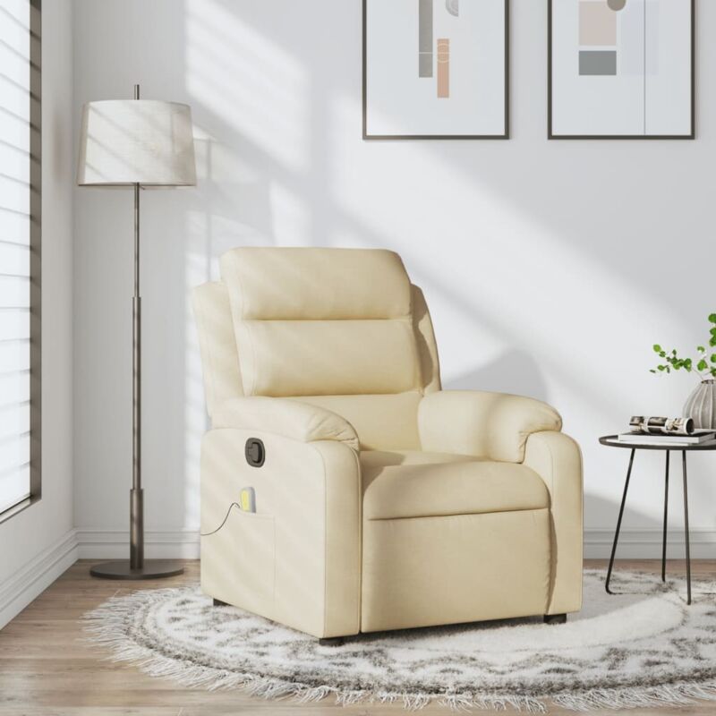 Vidaxl - Fauteuil de massage inclinable Crème Tissu