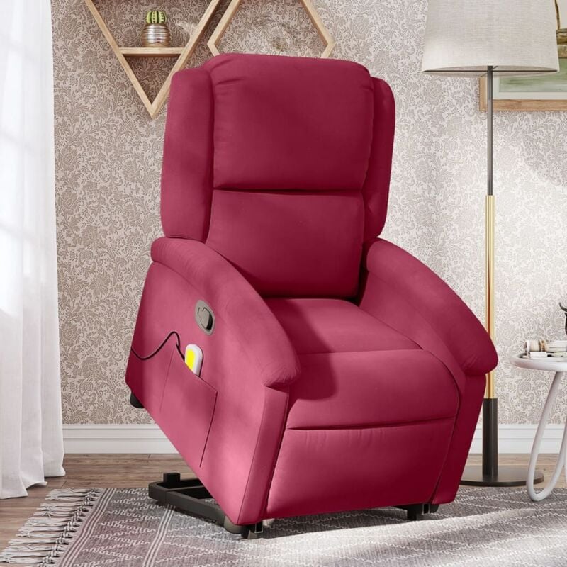 Vidaxl - Fauteuil de massage inclinable Rouge bordeaux Velours