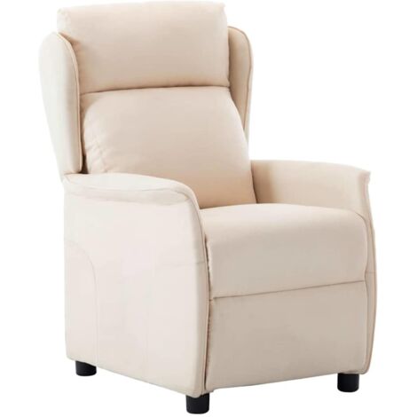 Fauteuil inclinable Crème 66.5 x 94 x 101.5 cm Polyester vidaXL