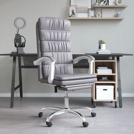 Fauteuil inclinable de bureau  Chaise Bureau Gris Similicuir ZSD24248