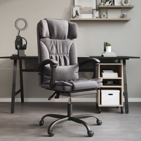 Fauteuil inclinable de bureau  Chaise Bureau Gris Similicuir ZSD69911