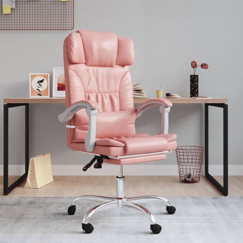 Fauteuil inclinable de bureau Rose Similicuir Vidaxl
