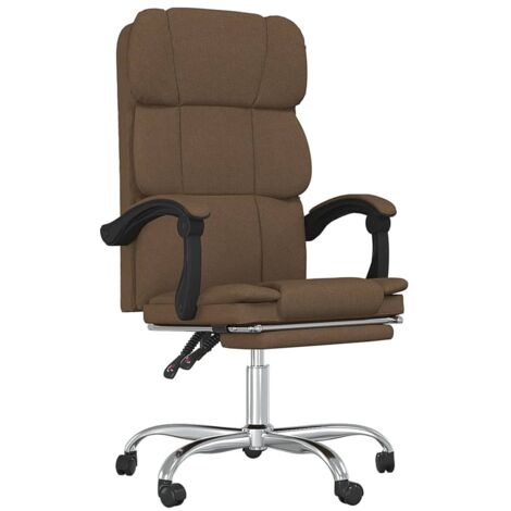 Fauteuil inclinable de bureau Marron Tissu vidaXL