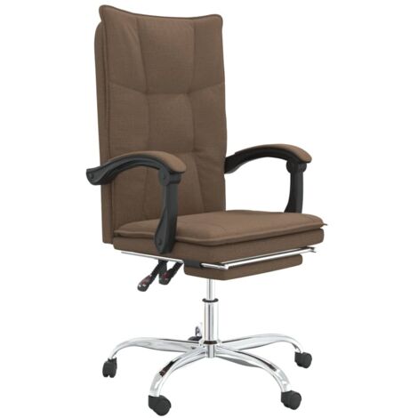 Fauteuil inclinable de bureau Marron Tissu vidaXL
