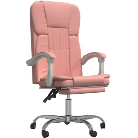 Fauteuil inclinable de bureau Rose Similicuir vidaXL