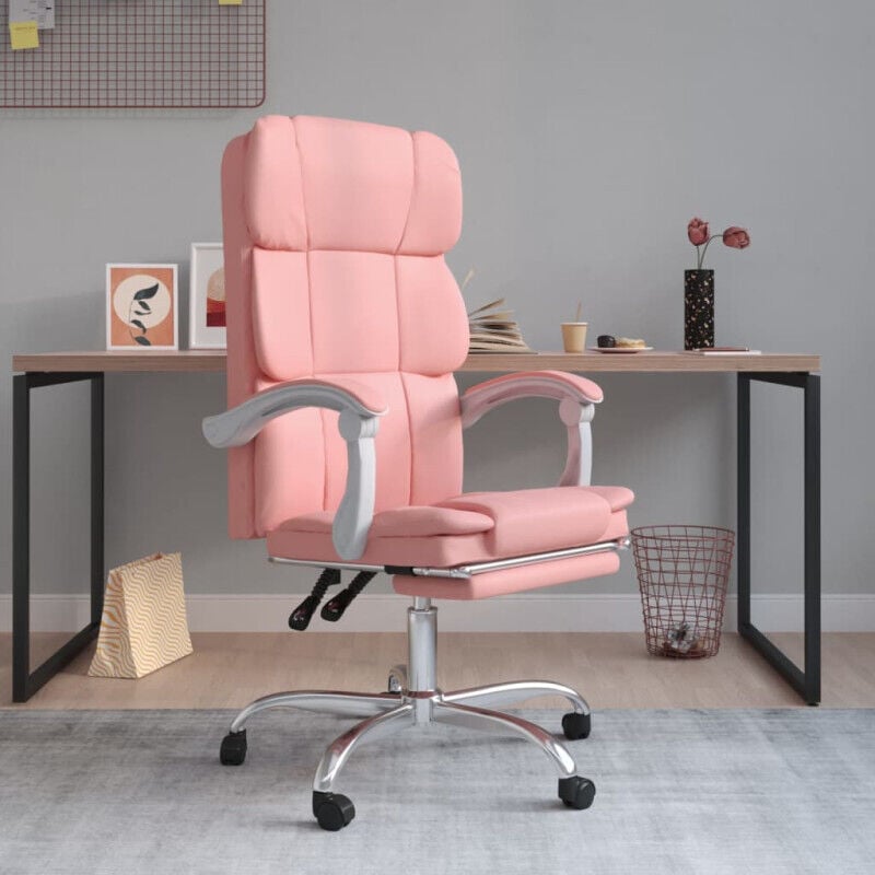 Fauteuil inclinable de bureau Rose Similicuir Vidaxl
