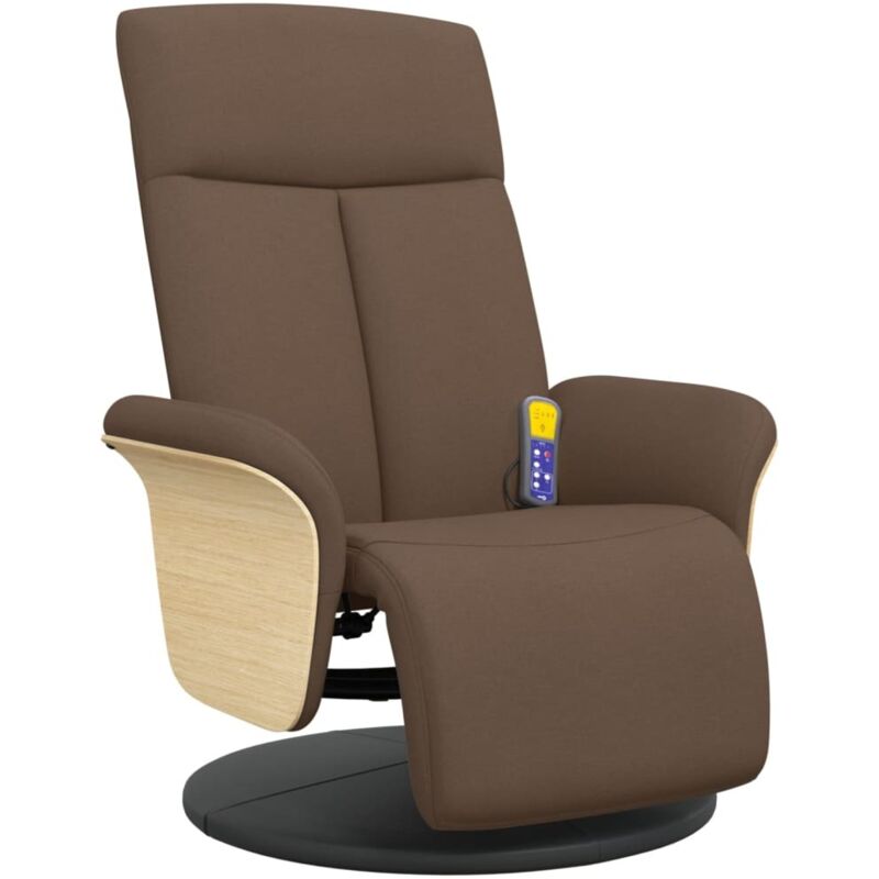 Vidaxl - Fauteuil inclinable de massage avec repose-pieds marron tissu