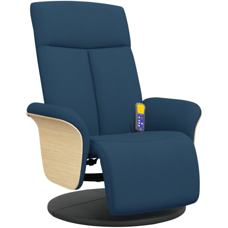 Vidaxl - Fauteuil inclinable de massage avec repose-pieds bleu tissu