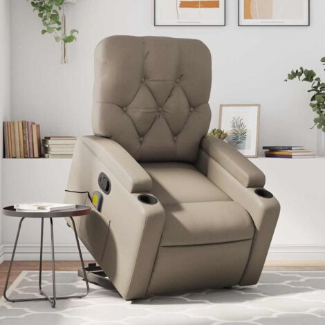 Fauteuil inclinable de massage-Chaise de relaxation-Fauteuil Relax Cappuccino Similicuir 333799