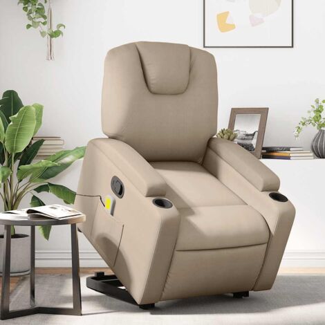 Fauteuil inclinable de massage-Chaise de relaxation-Fauteuil Relax Cappuccino Similicuir 466921