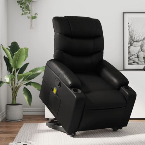 Fauteuil inclinable de massage-Chaise de relaxation-Fauteuil Relax Noir Similicuir 269023