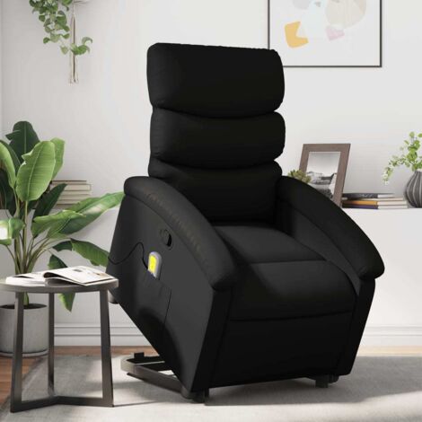 Fauteuil inclinable de massage-Chaise de relaxation-Fauteuil Relax Noir Similicuir 525891
