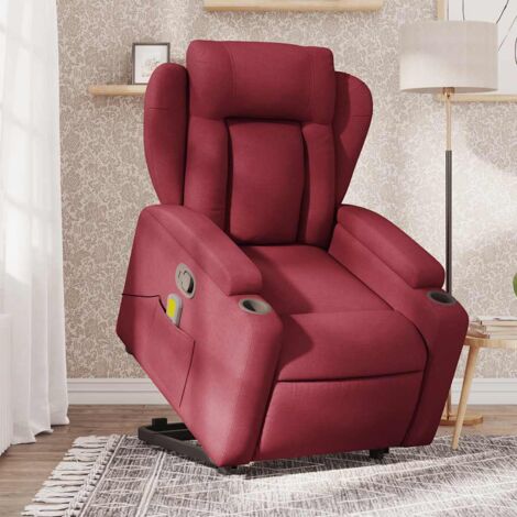Fauteuil inclinable de massage-Chaise de relaxation-Fauteuil Relax Rouge bordeaux Tissu 791628