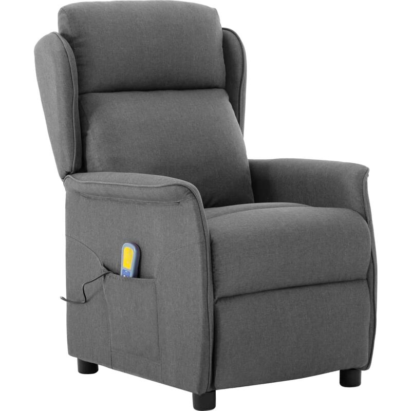 Fauteuil Inclinable de Massage Tissu Gris Clair
