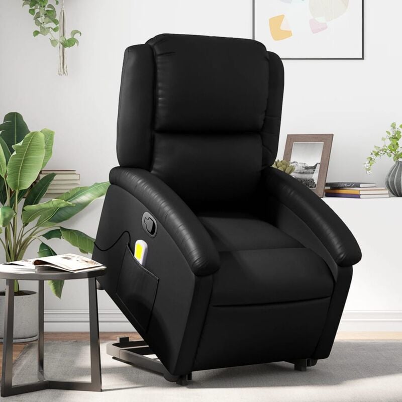 Vidaxl - Fauteuil inclinable de massage Noir Similicuir