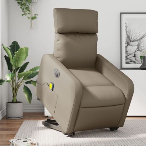 Fauteuil inclinable de massage électrique-Chaise de relaxation-Fauteuil Relax cappuccino similicuir 136197
