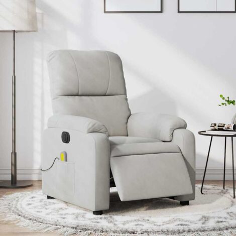 Fauteuil inclinable de massage électrique-Chaise de relaxation-Fauteuil Relax gris clair 528628