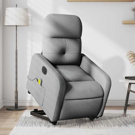 Fauteuil inclinable de massage électrique-Chaise de relaxation-Fauteuil Relax Gris clair Tissu 450151