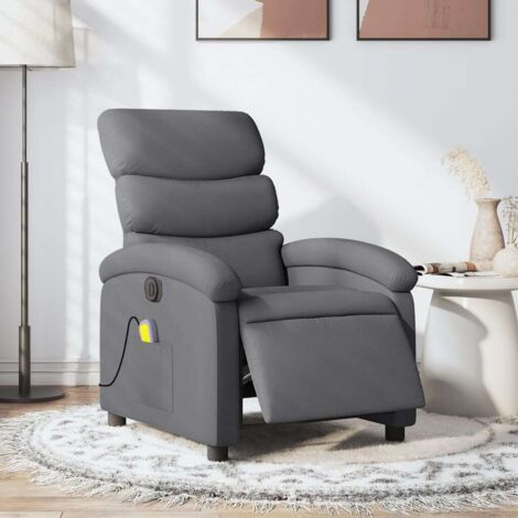 Fauteuil inclinable de massage électrique-Chaise de relaxation-Fauteuil Relax gris foncé tissu 337467