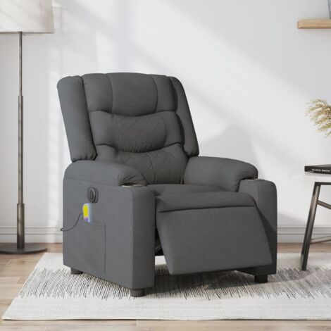 Fauteuil inclinable de massage électrique-Chaise de relaxation-Fauteuil Relax gris foncé tissu 455092
