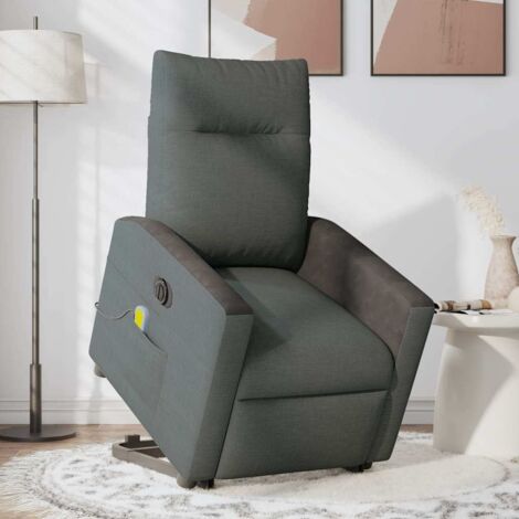 Fauteuil inclinable de massage électrique-Chaise de relaxation-Fauteuil Relax Gris foncé Tissu 501852