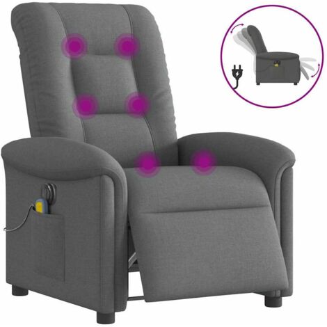 Fauteuil inclinable de massage électrique-Chaise de relaxation-Fauteuil Relax gris foncé tissu 509222