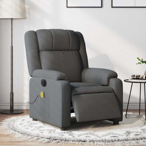 Fauteuil inclinable de massage électrique-Chaise de relaxation-Fauteuil Relax gris foncé tissu 941063