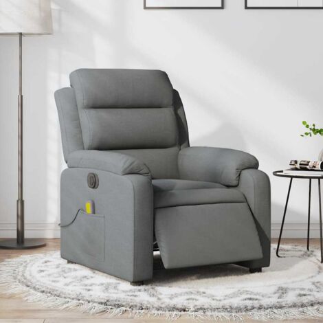 Fauteuil inclinable de massage électrique-Chaise de relaxation-Fauteuil Relax gris foncé tissu 987241