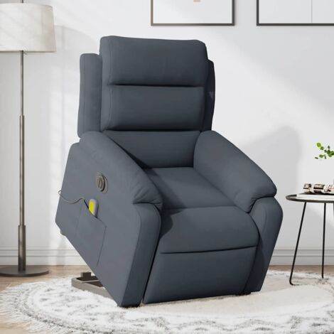 Fauteuil inclinable de massage électrique-Chaise de relaxation-Fauteuil Relax gris foncé velours 846687