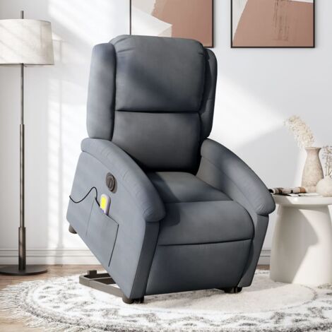 Fauteuil inclinable de massage électrique-Chaise de relaxation-Fauteuil Relax gris foncé velours 964862