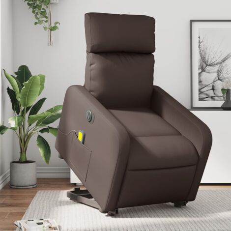 Fauteuil inclinable de massage électrique-Chaise de relaxation-Fauteuil Relax marron similicuir 909627