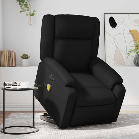 Fauteuil inclinable de massage électrique-Chaise de relaxation-Fauteuil Relax noir similicuir 207277