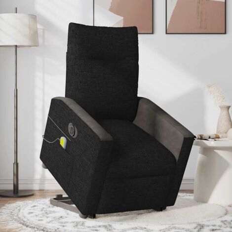 Fauteuil inclinable de massage électrique-Chaise de relaxation-Fauteuil Relax Noir Tissu 324491