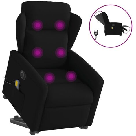 Fauteuil inclinable de massage électrique-Chaise de relaxation-Fauteuil Relax Noir Tissu 560791