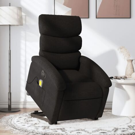 Fauteuil inclinable de massage électrique-Chaise de relaxation-Fauteuil Relax Noir Tissu 597302